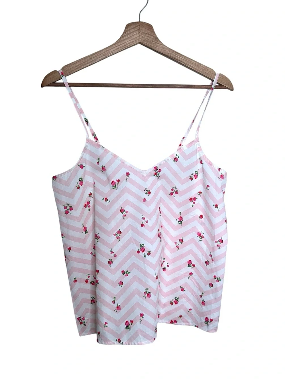 BedHead PJS Pink Rose Chevron Print Organic Cotton Pajamas Set Women’s Size XS
